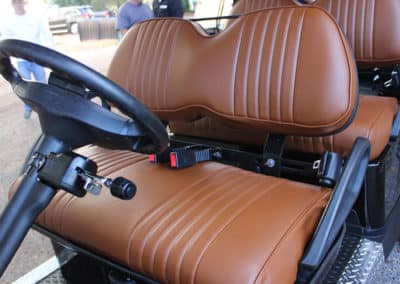 Ridged brown custom golf cart seats