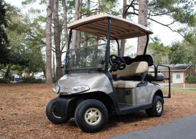 EZ Go Golf cart with custom golf paint job